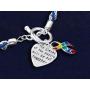 Fundraising For A Cause | Autism Awareness Charm Bracelet with Accent String - Puzzle Ribbon Bracelets for Autism & Asperger’s Awareness in a Gift Box