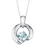 Cushion Cut Orbit Sterling Silver Pendant Necklace available in various colored stones