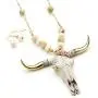 Wyo-Horse Jewelry Steer Skull Pendant with Beaded Chain Necklace and Earring Set Wyo-Horse Jewelry Steer Skull Pendant with Beaded Chain Necklace and Earring Set