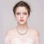 BriLove Wedding Jewelry Sets for Brides Rhinestone Crystal Infinity Teardrop Marquise Choker Necklace Dangle Earrings for Women