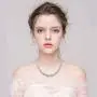 BriLove Wedding Jewelry Sets for Brides Rhinestone Crystal Infinity Teardrop Marquise Choker Necklace Dangle Earrings for Women