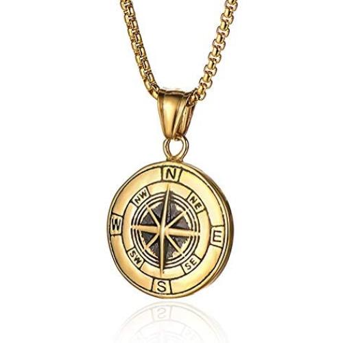 Compass Necklace for Men/Wife, Id Be Lost Without You Valentines Day, Compass Pendants Male Jewelry for Her, Romantic Anniversary Birthday Gift Ideas