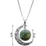 IShang Dragon Egg Necklace Jewelry Set for Women, Dragon Egg with Crescent Moon Time Gemstone Pendant Necklace + Bracelet + Stud Earring Costume Womens Jewelry Sets with Gift Box