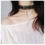 TseanYi Black Tattoo Choker Necklace Flower Lace Necklace Chain Hollow Lace Elastic Clavicle Chain Necklaces Gothic Jewelry for Women and Girls (Black)
