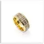 Xusamss Fashion Stainless Steel Double Row Iced Out Crystal Band Ring Xusamss Fashion Stainless Steel Double Row Iced Out Crystal Band Ring