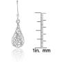 Sterling Silver Teardrop Filigree Polished Dangle Earrings