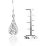Sterling Silver Teardrop Filigree Polished Dangle Earrings