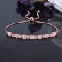 CiNily 18K White Gold/Rose Gold Plated Bracelets-Adjustable Sparkling Cubic Zirconia White Opal Bracelet for Women Girls for Her