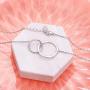 S925 Sterling Silver Two Interlocking Infinity Circles Pendant Necklace,Rolo Chain,18+2 inches
