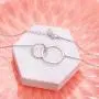 S925 Sterling Silver Two Interlocking Infinity Circles Pendant Necklace,Rolo Chain,18+2 inches