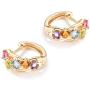 FANCIME 14K Solid Yellow Gold Genuine Amethyst Peridot Topaz Citrine Garnet Tiny/Small Hinged Huggie Cartilage Hoop Earrings Gemstone Dainty Delicate Fine Jewelry for Women Girls 12mm 15mm