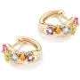 FANCIME 14K Solid Yellow Gold Genuine Amethyst Peridot Topaz Citrine Garnet Tiny/Small Hinged Huggie Cartilage Hoop Earrings Gemstone Dainty Delicate Fine Jewelry for Women Girls 12mm 15mm