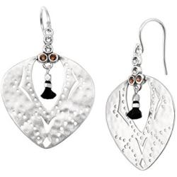 Silpada Tassel Fringe Cut-Out Drop Earrings with Crystals in Sterling Silver