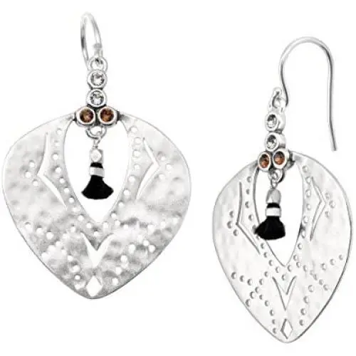 Silpada Tassel Fringe Cut-Out Drop Earrings with Crystals in Sterling Silver Silpada Tassel Fringe Cut-Out Drop Earrings with Crystals in Sterling Silver