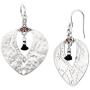 Silpada Tassel Fringe Cut-Out Drop Earrings with Crystals in Sterling Silver