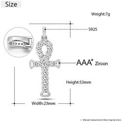 Sterling Silver Cross Pendant Necklace for Men Women, 18K Gold Silver Plated Chain Iced Out Cubic Zirconia Cross Pendants Hip Hop Jewelry