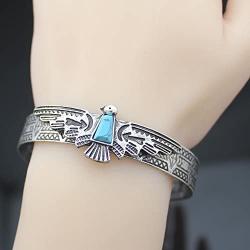 Q&Q Fashion Vintage Tribal Southwest Turkey Eagle Blue Stone Aztec Cowgirl Bracelet Bangle Cuff