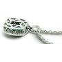 RB Gems Sterling Silver 925 Pendant Necklace Genuine Gemstone Cushion Cut 14x10 mm, Rhodium-Plated Finish, 18”