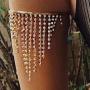 Sakytal Crystal Tassel Arm Bracelet Gold Rhinestone Arm Cuff Shining Upper Arm Bangle Bracelet Nightclub Armband for Women and Girls (Gold)