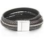 FANCY SHINY Leather Wrap Bracelet Boho Cuff Bracelets Crystal Bead Bracelet with Magnetic Clasp Jewelry Gifts for Women Teen Girls