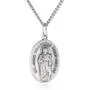 Sterling Silver Oval Saint Jude Medal with Antique Finish and Stainless Steel Chain, 20''