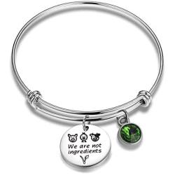 AKTAP Vegetarian Jewelry Vegan Bracelet We are Not Ingredients Animal Rights Bracelet Gift for Vegan Veganism Gift