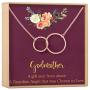 Godmother Necklace: Godmother Gift, Godmother Proposal, Fairy Godmother, Jewelry, 2 Interlocking Circles (rose-gold-plated-brass, NA)