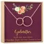 Godmother Necklace: Godmother Gift, Godmother Proposal, Fairy Godmother, Jewelry, 2 Interlocking Circles (rose-gold-plated-brass, NA) Godmother Necklace: Godmother Gift, Godmother Proposal, Fairy Godmother, Jewelry, 2 Interlocking Circles (rose-gold-plated-brass, NA)