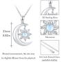 CUOKA MIRACLE Moon and Sun Necklace Sterling Silver Rainbow Moonstone Crescent Pendant Unisex Jewelry Gift for Women Men Teen Girlfriend