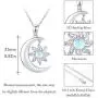 CUOKA MIRACLE Moon and Sun Necklace Sterling Silver Rainbow Moonstone Crescent Pendant Unisex Jewelry Gift for Women Men Teen Girlfriend