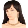 Touchstone Hollywood Glamour White Crystals Paisley Motif Grand Jewelry Necklace in Antique Tone for Women