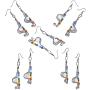 Nupuyai 7 Chakra Stone Bead Earrings for Women, Reiki Healing Crystal Dangle Hook Earrings Wire Wrapped Jewelry