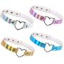 BeeGift Gothic Jewelry-4pcs Love Heart Adjustable Leather Choker Punk PU Necklace Fluorescence Color Goth Choker Soft Collar Chain for Women Girls Cosplayer