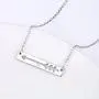 925 Sterling Silver Love Arrow Horizontal Sideways Minimalist Bar Pendant Necklace for Women Teen Girls Gift, 18 inch + 2 inch