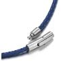 Braided Leather Cord 3MM Chain Necklace Stainless Steel Durable Snap Clasp, Men Women DIY Woven Rope Chain for Pendant Black/Brown/Red/Blue 18-30inch