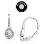 SolidSilver -Sterling Silver CZ Teardrop Dangle Leverback Earrings