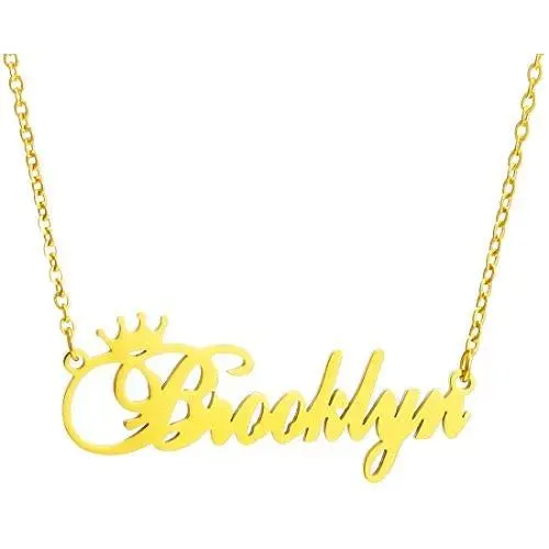 Name Crown Necklace,Personalized Custom Women Girls Initial Letter Crown Name Pendant Necklace Stainless Steel Necklace Chain Jewelry Gift Name Crown Necklace,Personalized Custom Women Girls Initial Letter Crown Name Pendant Necklace Stainless Steel Necklace Chain Jewelry Gift