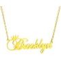 Name Crown Necklace,Personalized Custom Women Girls Initial Letter Crown Name Pendant Necklace Stainless Steel Necklace Chain Jewelry Gift