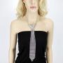 SP Sophia Collection Womens Fashion Shining Rhinestone Choker Tie Inspired Drop Necklace