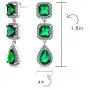 Long Geometric Simulated Emerald Green Teardrop CZ Statement Chandelier Earrings For Women For Pageant Prom Silver Plated Long Geometric Simulated Emerald Green Teardrop CZ Statement Chandelier Earrings For Women For Pageant Prom Silver Plated