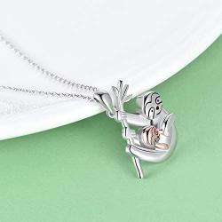 LUHE Elephant/Unicorn/Sloth/Owl Sterling Silver Cute Animal Necklace Good Luck Animal Pendant Holiday Jewelry Gift for Girls Teens Women Lover
