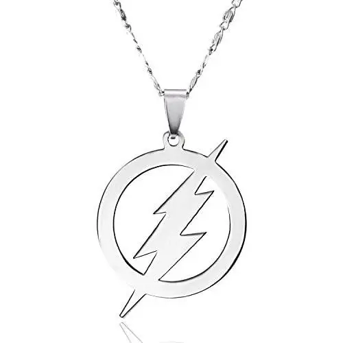 Gmai Stainless Steel Superhero Round Flash Lightning Pendant Flash Fan Jewelry Gmai Stainless Steel Superhero Round Flash Lightning Pendant Flash Fan Jewelry