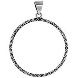 Sterling Silver Half Dollar Bezel 30 mm Coins Prong Back Illusion Edge 50 Cent Coin NOT Included