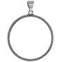 Sterling Silver Half Dollar Bezel 30 mm Coins Prong Back Illusion Edge 50 Cent Coin NOT Included