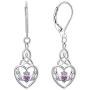 JO WISDOM Women Earrings,925 Sterling Silver Irish Celtic Claddagh Love Heart Drop & Dangle Leverback Earrings with 5A Cubic Zirconia