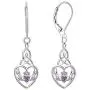 JO WISDOM Women Earrings,925 Sterling Silver Irish Celtic Claddagh Love Heart Drop & Dangle Leverback Earrings with 5A Cubic Zirconia