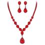 BriLove Womens Wedding Bridal CZ Crystal Teardrop Infinity Y-Necklace Dangle Earrings Set
