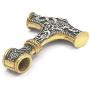Gungneer Viking Thor Hammer Pendant 18k Gold Plated Stainless Steel Dragon Head Byzantine Chain Necklace Asatru Pagan Jewel