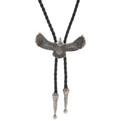 COOLLA Bolo tie- Handmade Eagle Western Cowboy Black Vintage Turquoise Pendant for Women,Men