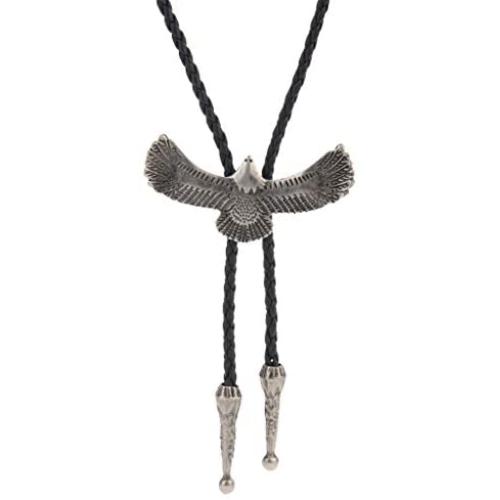 COOLLA Bolo tie- Handmade Eagle Western Cowboy Black Vintage Turquoise Pendant for Women,Men